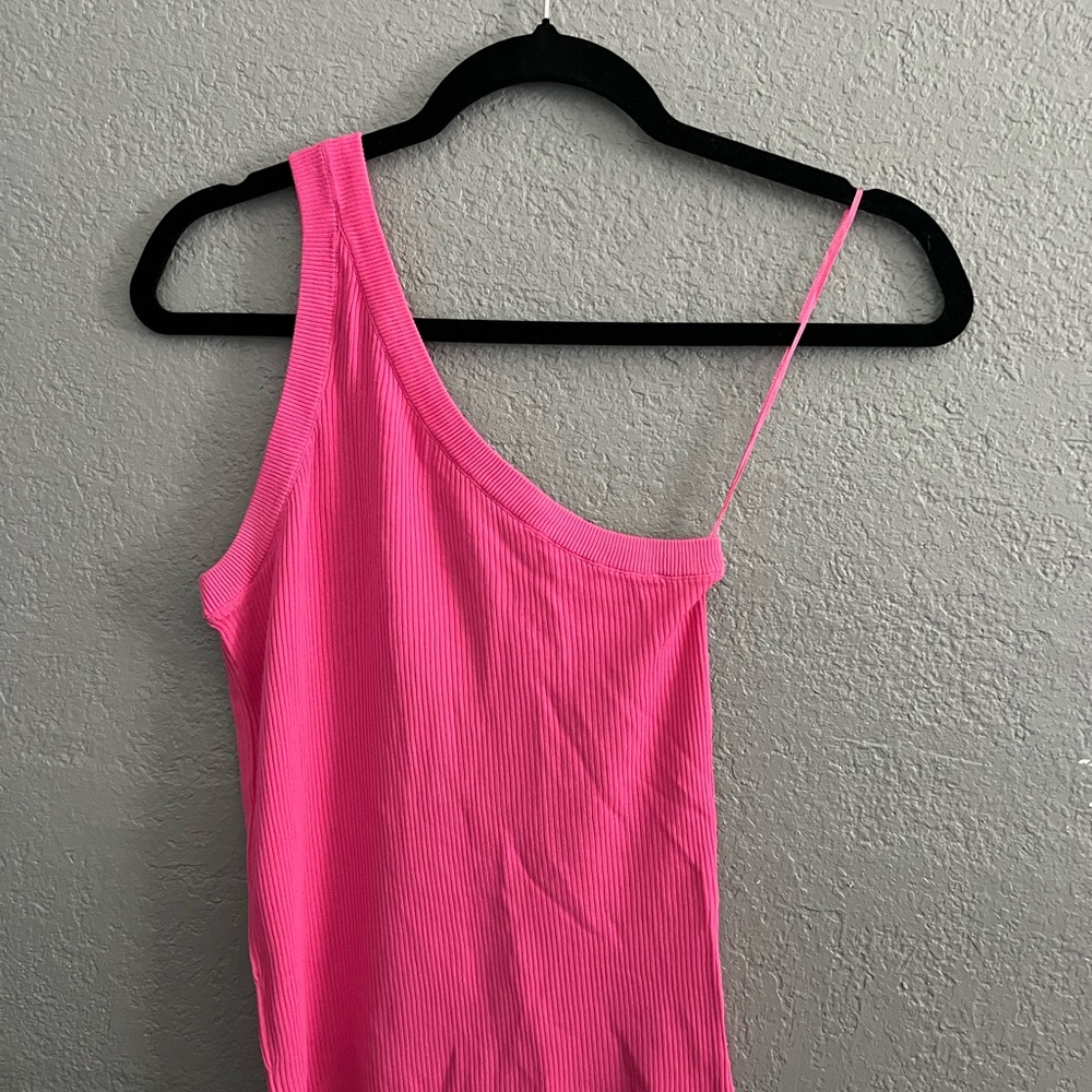 Zara Pink One Shoulder Tank Top